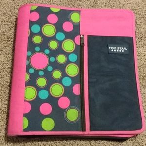 Pink five star binder